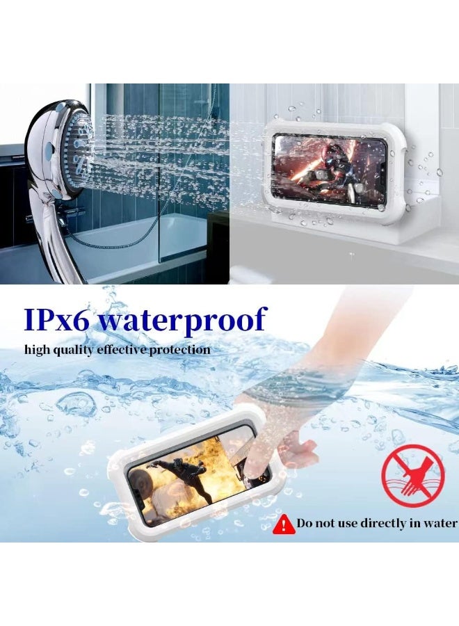 Upgraded 360 ° rotating waterproof shower phone holder with touch screen, bathroom accessory protective companion holder, bathroom bathtub wall mounted storage rack, suitable for 4-7-inch phones - Image 5