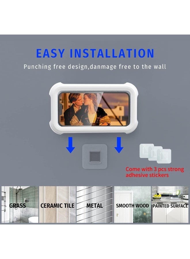 Upgraded 360 ° rotating waterproof shower phone holder with touch screen, bathroom accessory protective companion holder, bathroom bathtub wall mounted storage rack, suitable for 4-7-inch phones - Image 4