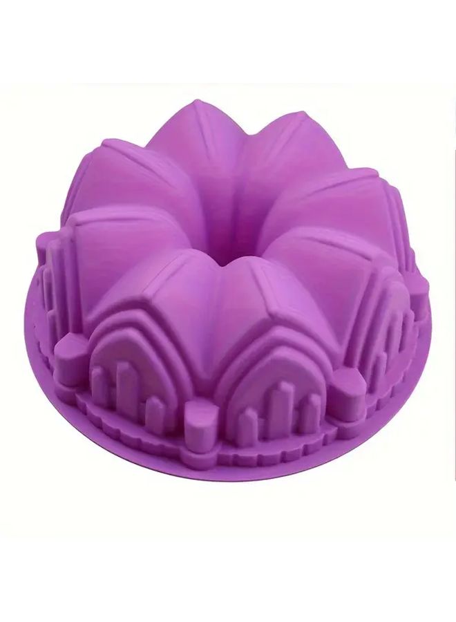 Purple Silicone Crown Cake Mold Baking Pan For DIY Kitchen Use - Image 2