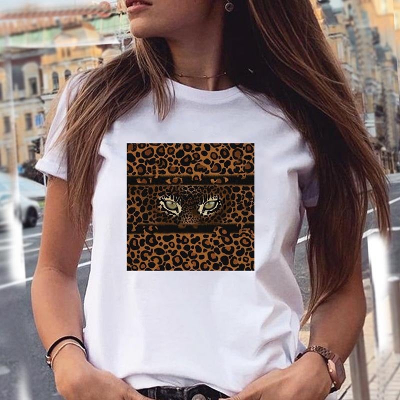 Foreign Trade European Size Summer Women's T-Shirt Funny Graphic Print Women's Fashion Print Top Short Sleeve - Image 1