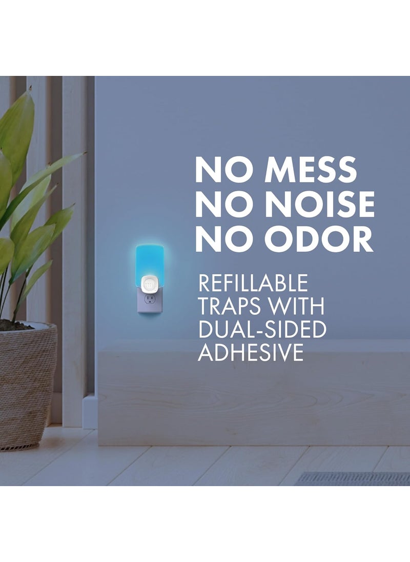 STEM Light Trap Indoor Fruit Fly Trap Effective Insect Control for Home Attracts and Traps Flying Insects Emits Soft Blue Light Starter Kit with 1 PlugIn Device and 2 Cartridges