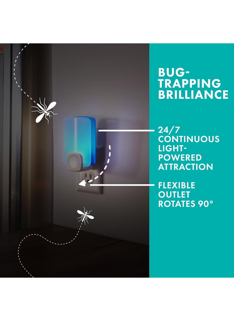 STEM Light Trap Indoor Fruit Fly Trap Effective Insect Control for Home Attracts and Traps Flying Insects Emits Soft Blue Light Starter Kit with 1 PlugIn Device and 2 Cartridges