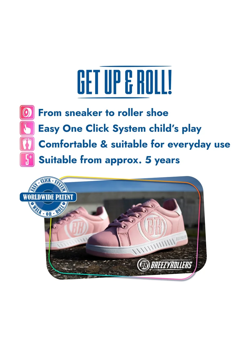 BREEZYROLLERS Shoes with Wheels for Children, Roller Skates Sneakers kids, From Children's Street Shoes to Roller Skates in a Few Seconds, Patented Click System, Trainers with Wheels for Girls & Boys