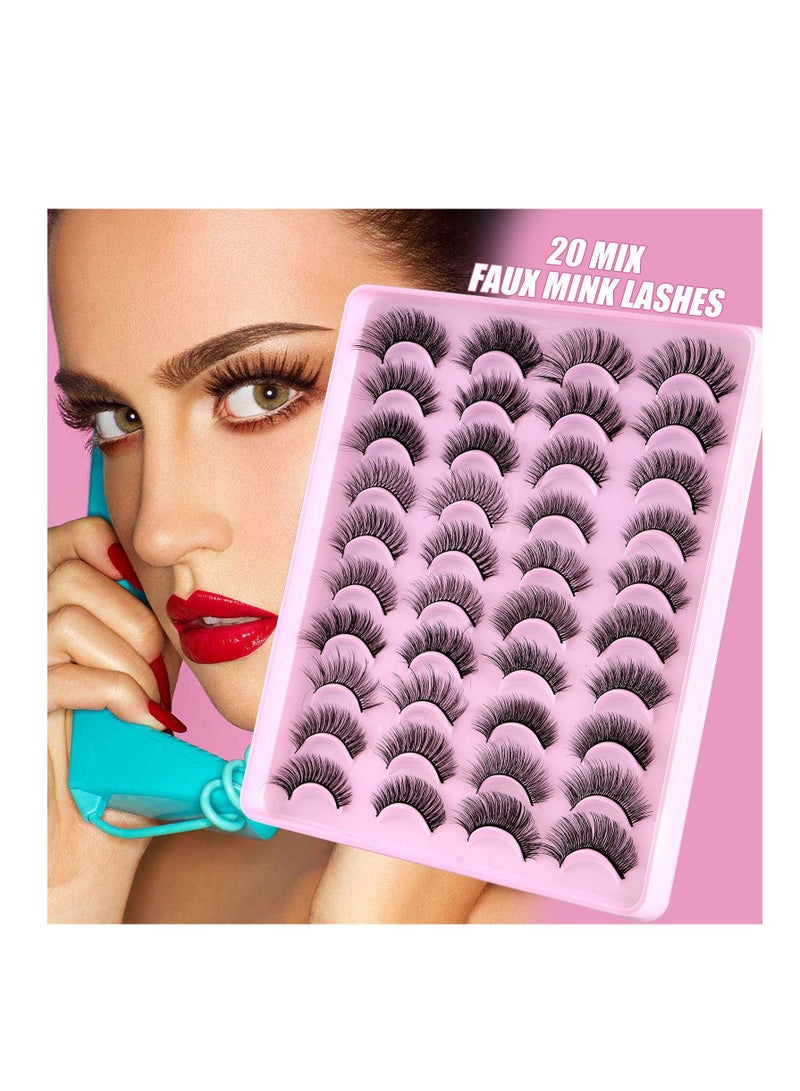 LashesMD Manga Lashes 20 Pairs Assorted Natural Look Fluffy False Eyelashes - Image 4