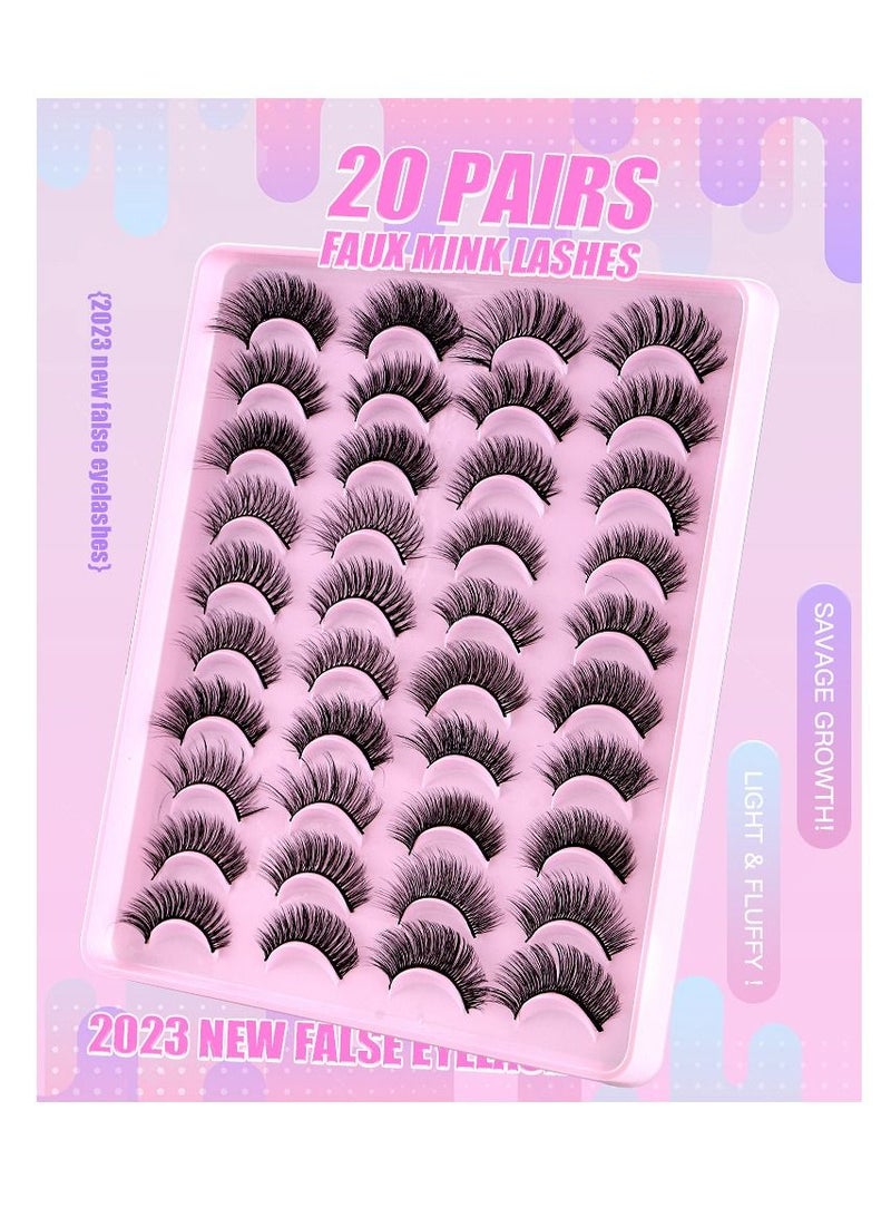 LashesMD Manga Lashes 20 Pairs Assorted Natural Look Fluffy False Eyelashes - Image 5