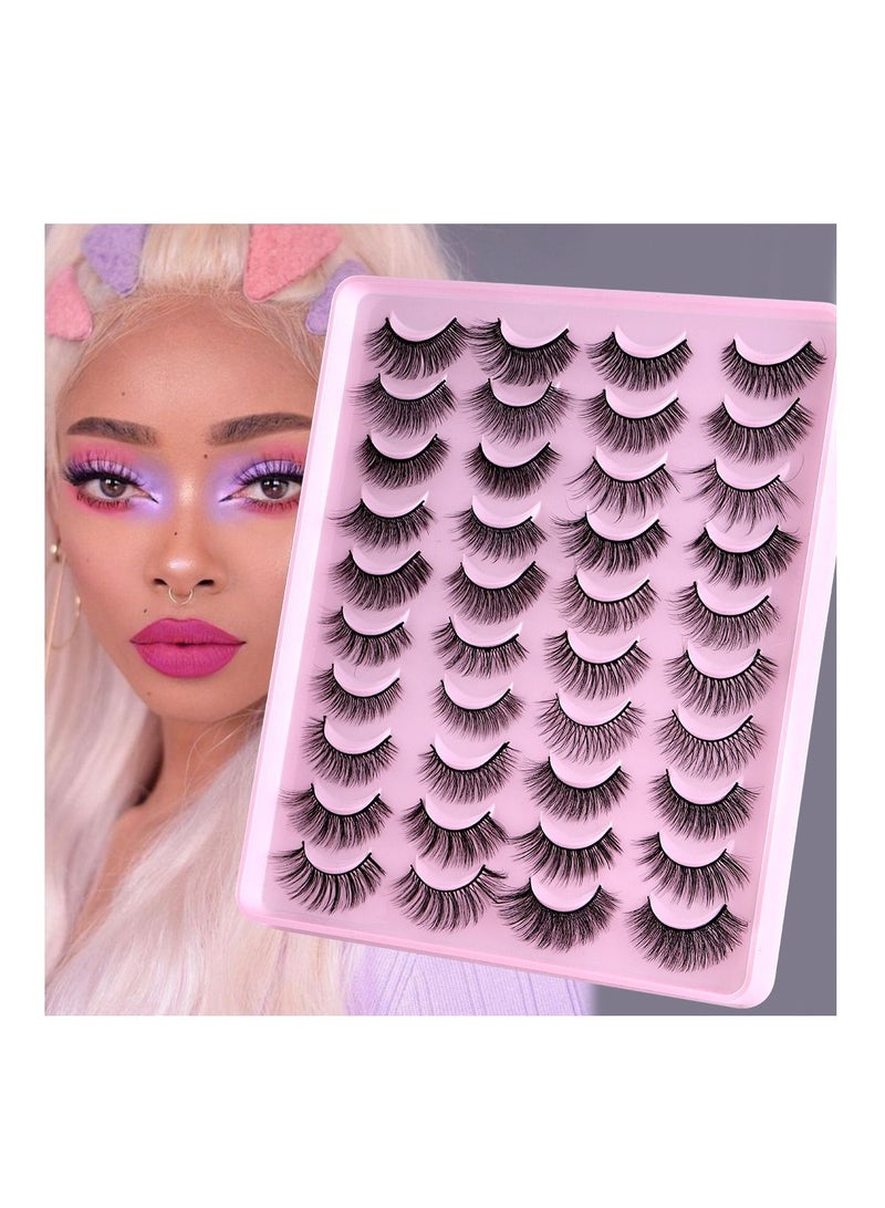 LashesMD Manga Lashes 20 Pairs Assorted Natural Look Fluffy False Eyelashes - Image 3