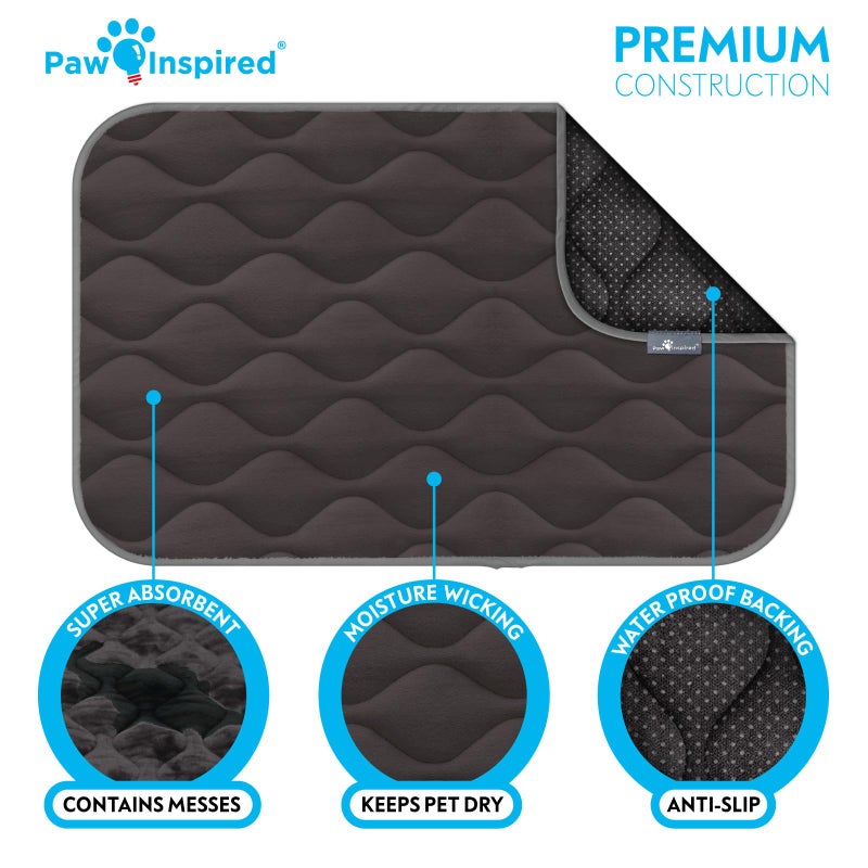 Paw Inspired Washable Padded Crate Mats for Dogs | 29â€ x 18â€ Pad, Fits 30-inch Kennels | Leakproof, Waterproof Bottom, Plush Pet Beds (Gray) - Image 5