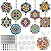 Dunzoom 30 Set Mandala Suncatchers Kits Mandala Flower DIY Suncatchers Craft Kits Make Your Own Paint Ornaments for Art Craft Summer Sun Catchers Party Supplies - Image 2