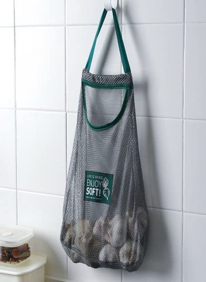 Domica Reusable Mesh Bags for Fruit and Vegetable Hanging Storage, Kitchen Storage, Washable & Foldable Net Bags for Veggies Onion Garlic Green Pepper/Garbage Bag - Image 1