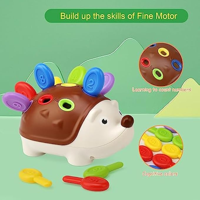 PLUG-IN GAME FROM 1 YEAR, HEDGEHOG MONTESSORI TOY BABY, MOTOR SKILLS TOY TRAINS HAND EYE COORDINATION TODDLER LEARNING TOY GIFTS FOR CHILDREN BOYS GIRLS FROM 1 2 3 YEARS - Image 5