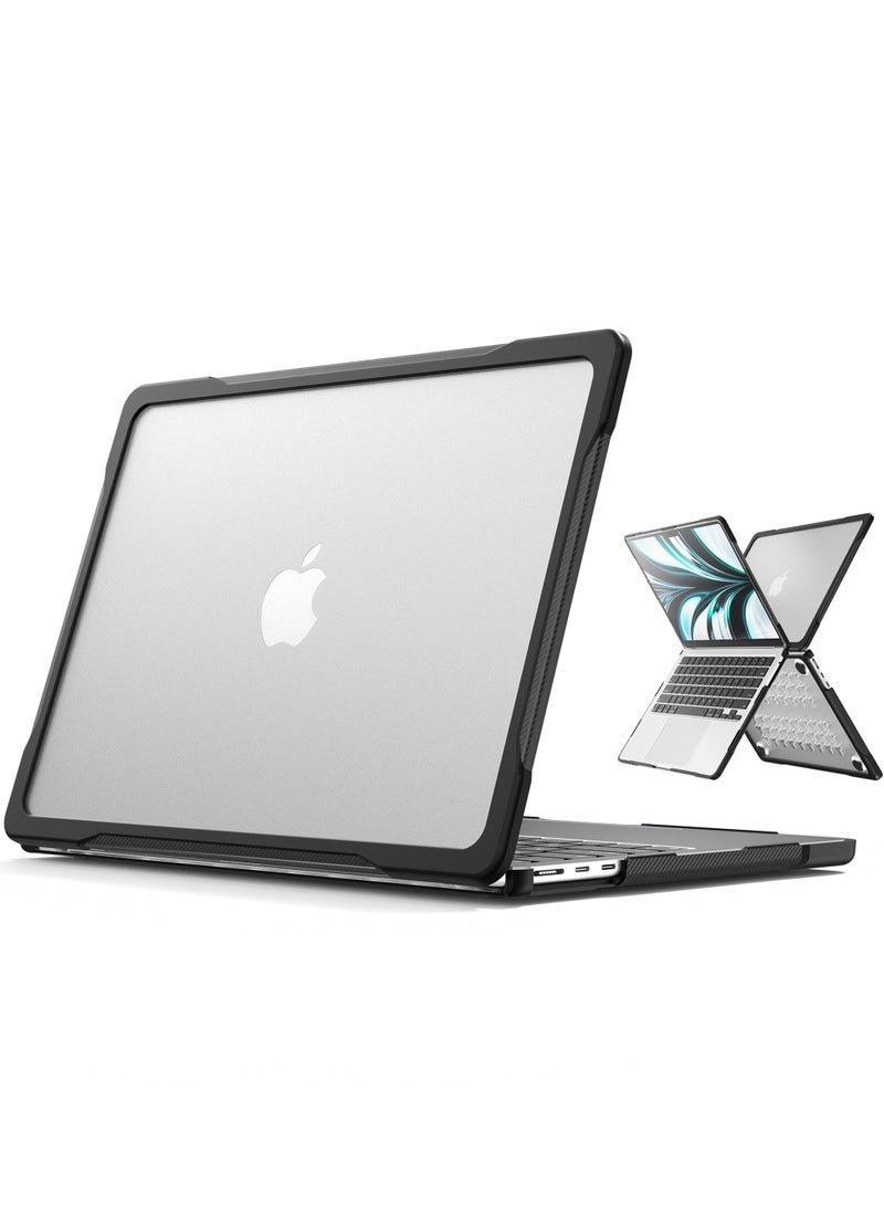 كابتن تيك MacBook Pro 13 Inch Case 2022 2020 M1 A2338/ A2289/ A2251, Heavy Duty Hard Shell Dual Layer Protective Cover with Kickstand for MacBook Pro New 13-inch Retina with Touch ID -Grey - Image 1