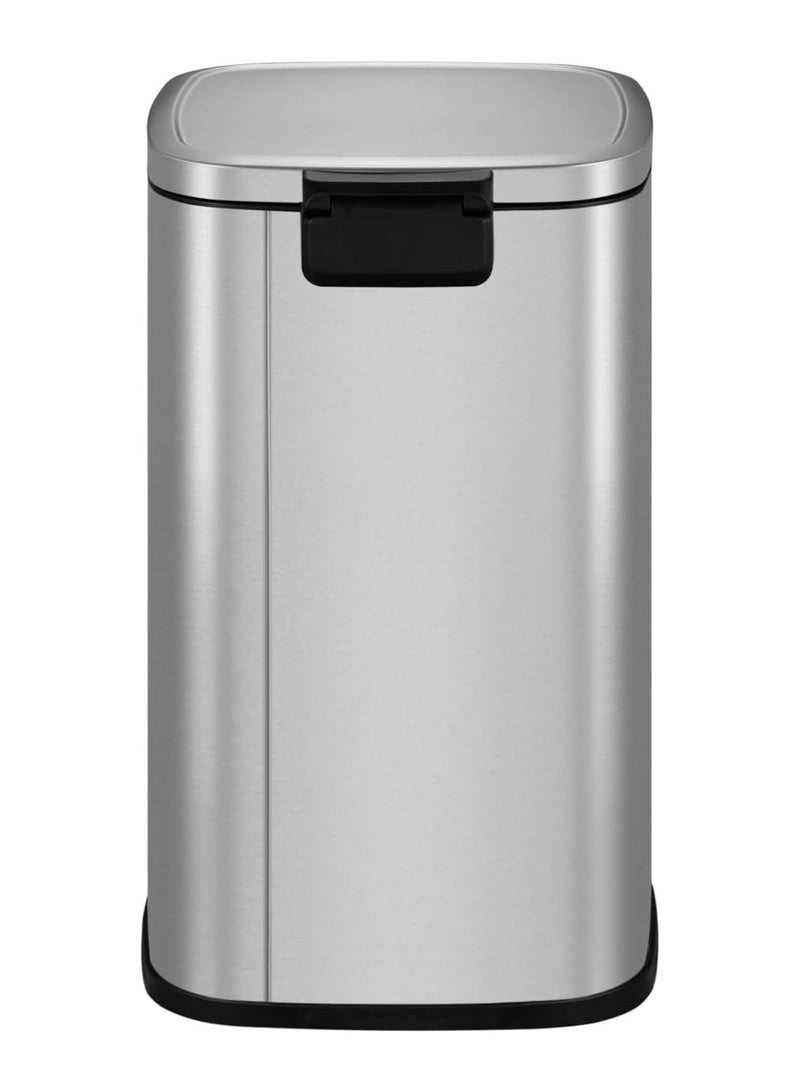 EKO EKO 20L Square Step Bin Stella - Silver | Large Pedal Bin with Soft-Close Lid | Fingerprint-Resistant Finish | Removable Inner Liner  - Image 4