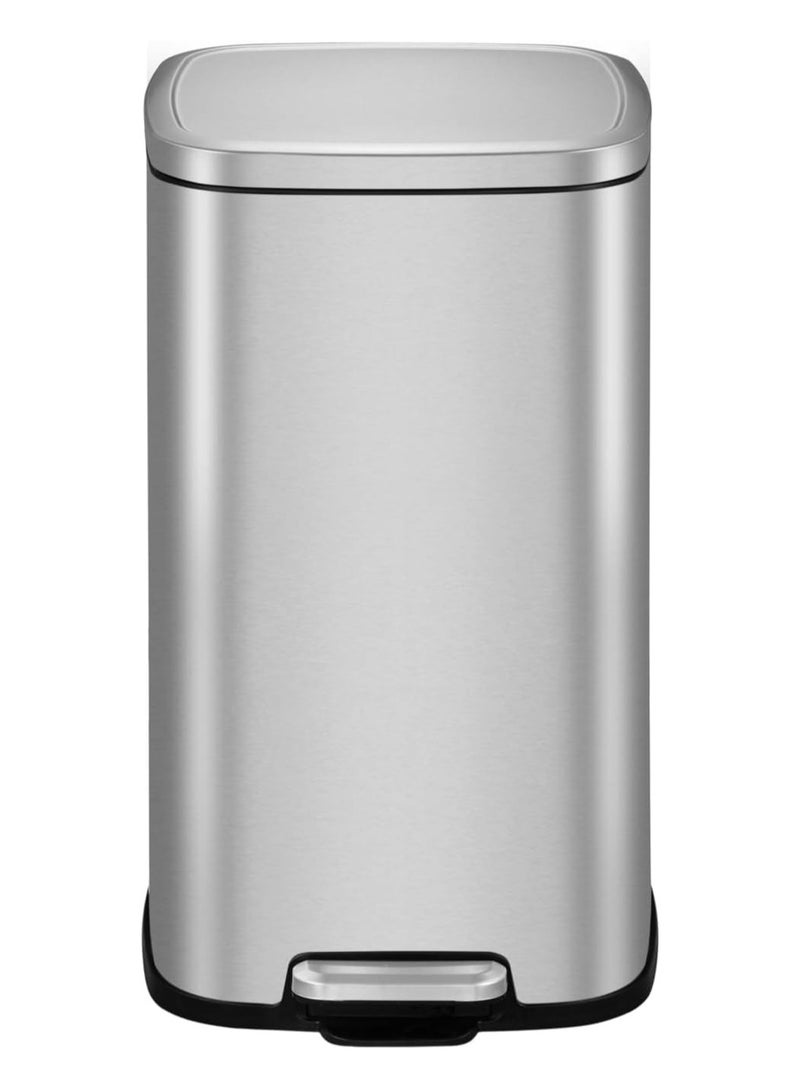 EKO EKO 20L Square Step Bin Stella - Silver | Large Pedal Bin with Soft-Close Lid | Fingerprint-Resistant Finish | Removable Inner Liner  - Image 2