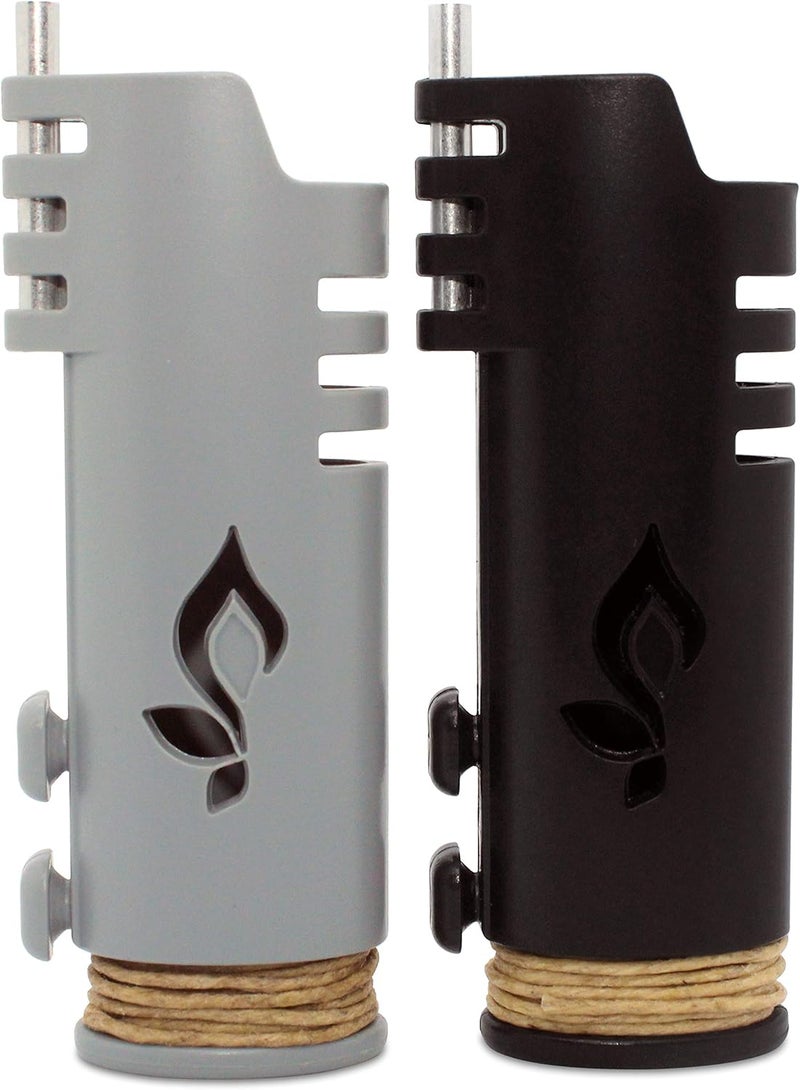 Hemplights ولاعة شمع القنب 2 عبوة، تشمل 8 أقدام من شمع القنب من الولايات المتحدة (أسود/رمادي) - Image 3