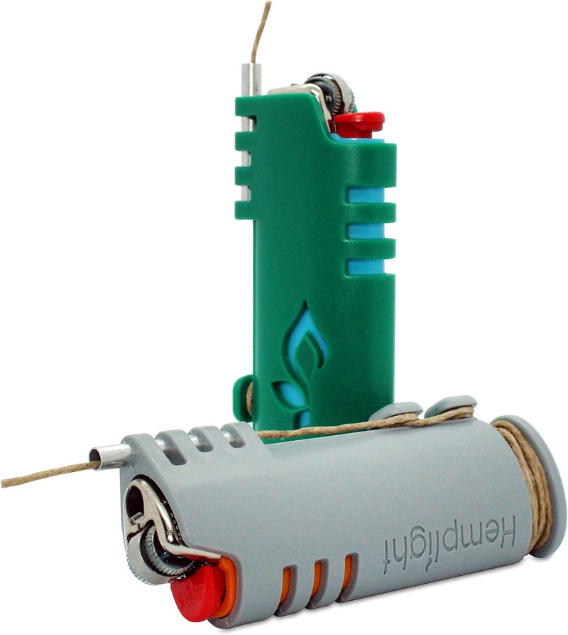 Hemplights ولاعة شمع القنب 2 عبوة، تشمل 8 أقدام من شمع القنب من الولايات المتحدة (أسود/رمادي) - Image 5