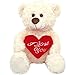 Dreplfn White Plush Teddy Bear with Red Heart I Love You 12 Cute Small Teddy Bear Soft Stuffed Animal Plush Doll for Valentines Wedding Anniversary Birthday Gift for Kids Girls Girlfriend Wife Mom - Image 2