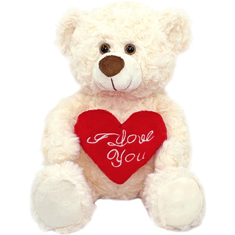 Dreplfn White Plush Teddy Bear with Red Heart I Love You 12 Cute Small Teddy Bear Soft Stuffed Animal Plush Doll for Valentines Wedding Anniversary Birthday Gift for Kids Girls Girlfriend Wife Mom - Image 3
