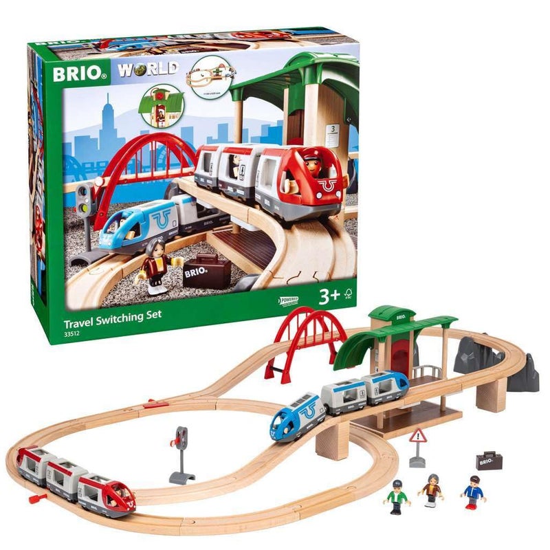 BRIO World  33512 Travel Switching Set  Premium Wooden Train Toy Set with 42 Pieces  Accessories  Perfect for Children Ages 3 and Up  Compatible with All BRIO Railway Toys - Image 2
