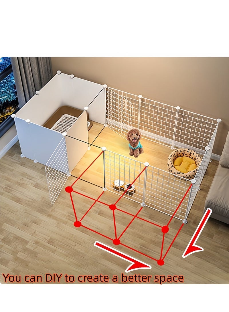 MissTiara Pet fence dog isolation indoor Small and medium dogs kennel with toilet area can be freely combined Size: 165*75*47 - Image 3