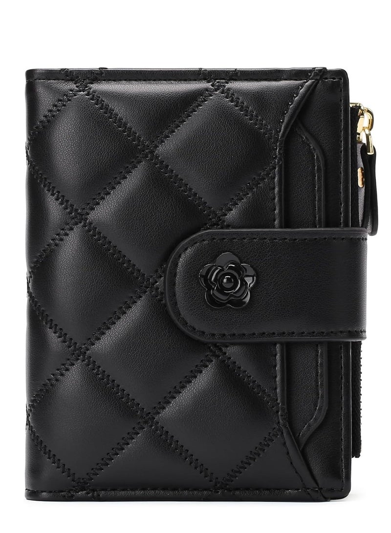 Small Wallets for Women Leather Bifold Wallet Women RFID Blocking Purse Credit Card Holder with 15 Card Slots and ID Window Coin Pocket - Image 1