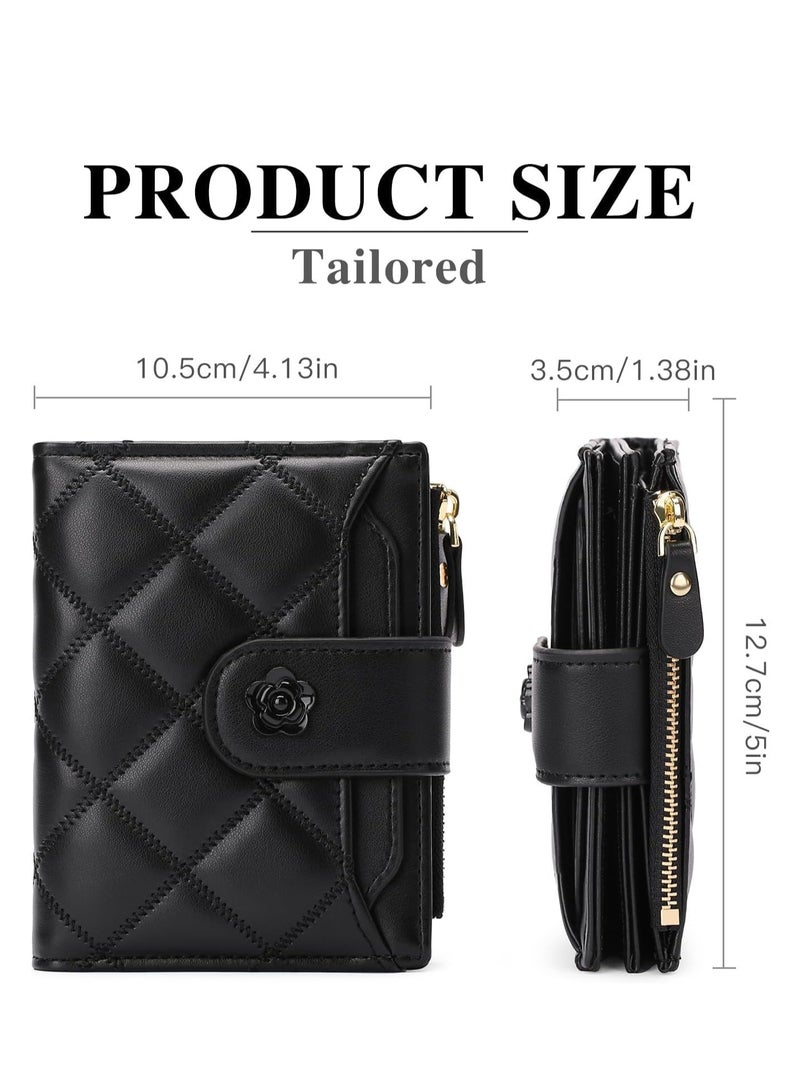 Small Wallets for Women Leather Bifold Wallet Women RFID Blocking Purse Credit Card Holder with 15 Card Slots and ID Window Coin Pocket - Image 5