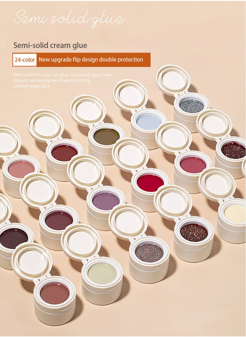 Miss Gooey Nail Polish Colors Cream Solid Gel Nail Polishs Super Shine Nude Quick Dry 60 Seconds Salon-Quality Bright Soak Off UV Lamp Required Home DIY Manicure 10g With Brush  - Image 3