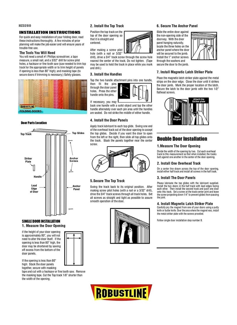 ROBUSTLINE - Robustline Folding Sliding Doors 210cm Height x 100cm Width, Made in Taiwan - Red - Image 1