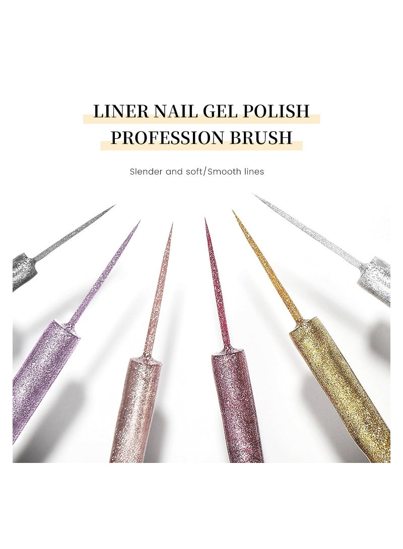 12-Color Glitter Gel Nail Polish Set - DIY Liner Art Kit for Professional Nail Design, Perfect for Nail Salons and Home Manicures, Includes Glitter Liner Polish for Creative Nail Art. - Image 2
