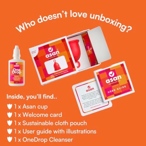 Asan menstrual cup (Heavy flow) + Asan OneDrop Cleanser Combo Pack | Easiest cup to use I Special ring design | Premium medical grade silicone | Natural Period Cup Wash | Kills 99% bacteria - Image 4