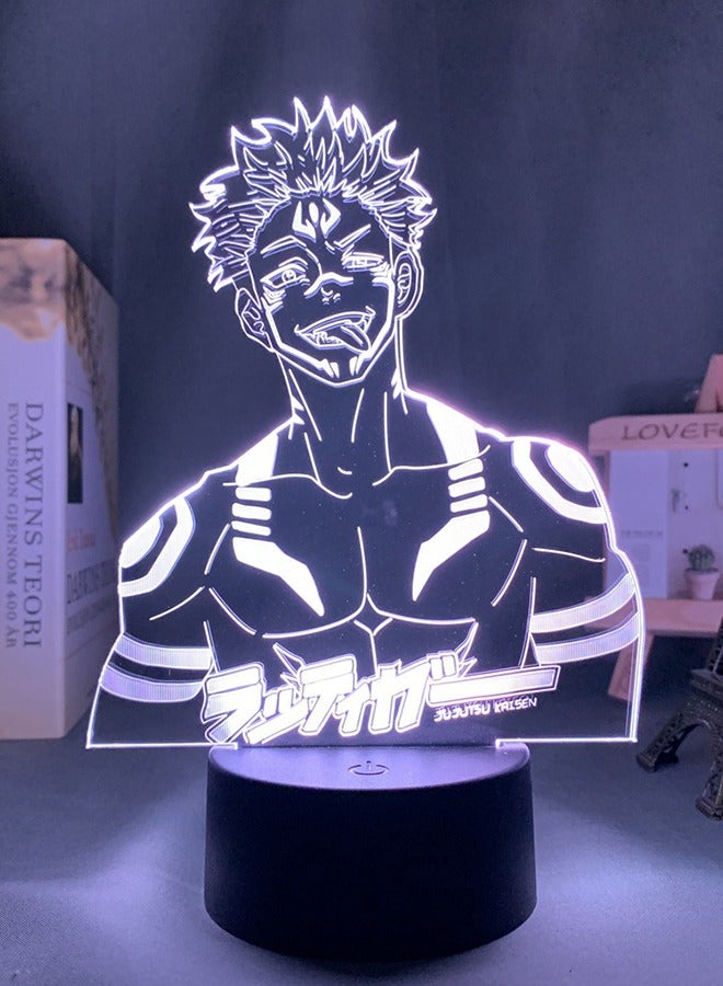Anime Jujutsu Kaisen Ryomen Sukuna Figure 3D LED Night Light Manga Figure Desk Lamp Bedroom Decoration Lamp Home Decor Nightlight Birthday Gift for Kids Child Bedside Lamp  - Image 1