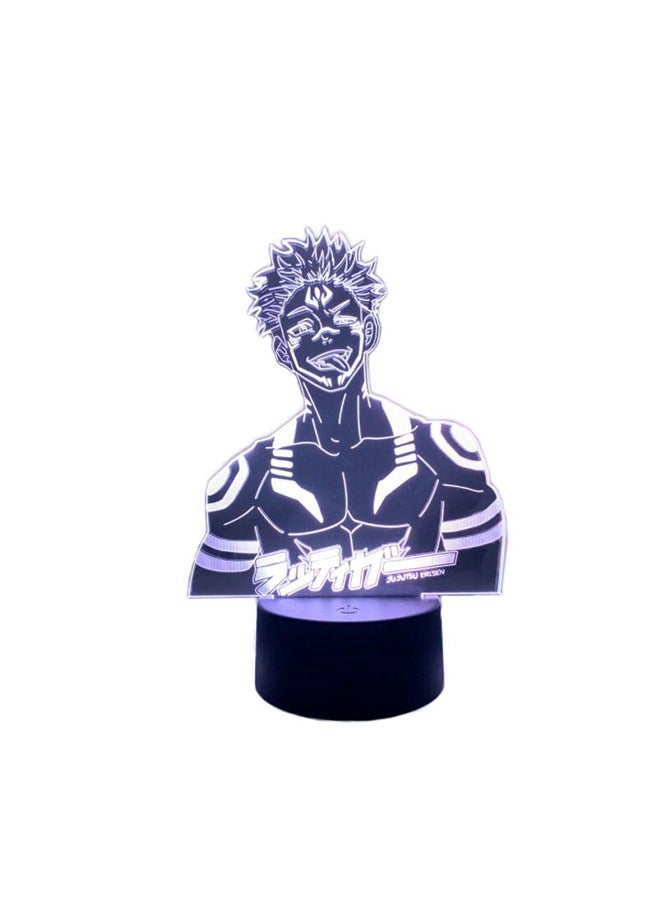 Anime Jujutsu Kaisen Ryomen Sukuna Figure 3D LED Night Light Manga Figure Desk Lamp Bedroom Decoration Lamp Home Decor Nightlight Birthday Gift for Kids Child Bedside Lamp  - Image 2