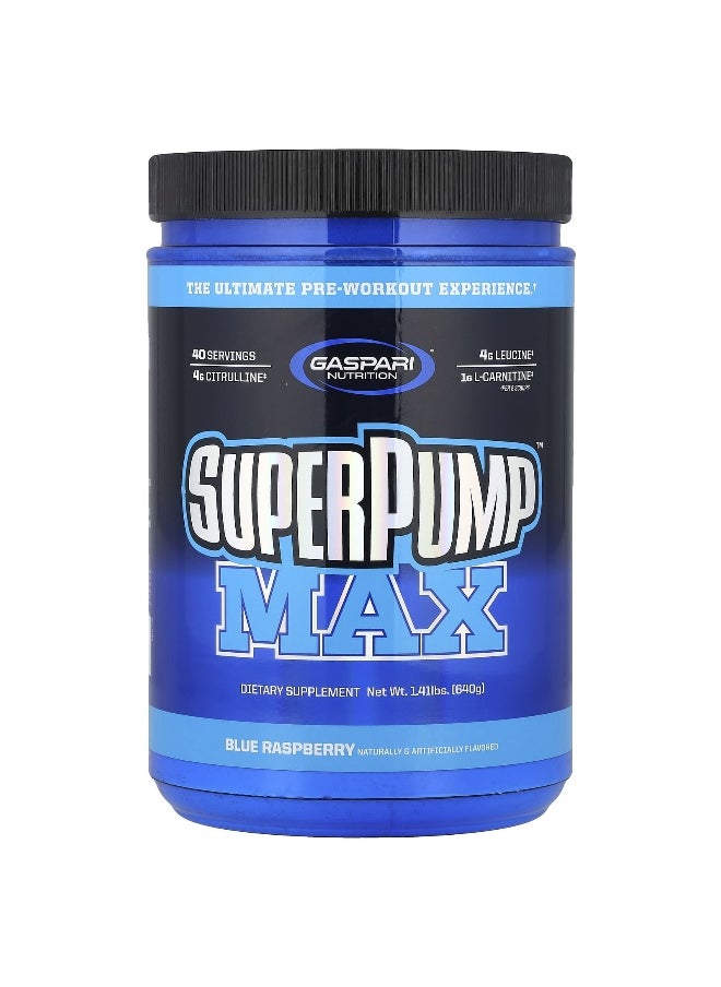 Gaspari Nutrition Gaspari Nutrition, SuperPump™ Max, Blue Raspberry, 1.41 lbs (640 g)  - Image 1