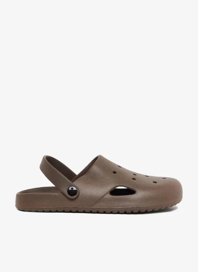 Styli Men Brown Slip-On Clogs