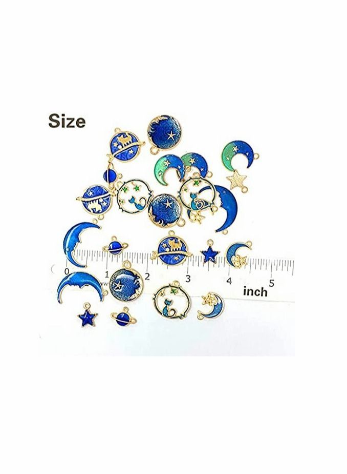 Assorted Gold Plated Enamel Cat Moon Star Celestial Charm for jewelry making supplies kit Earrings Necklace Bracelet Jewelry Making and Crafting  - Image 5