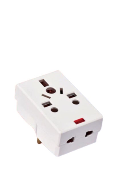 3 Way Adapter with Square-Pin, Universal Socket with Light And 13A Fuse. Travel Adaptor for KSA/UAE/UK/HK, AC Power Plug for US/AU/JP/CN, 3 Pin plug adapter 13Amp Multiplug 3 Way Multi Plug