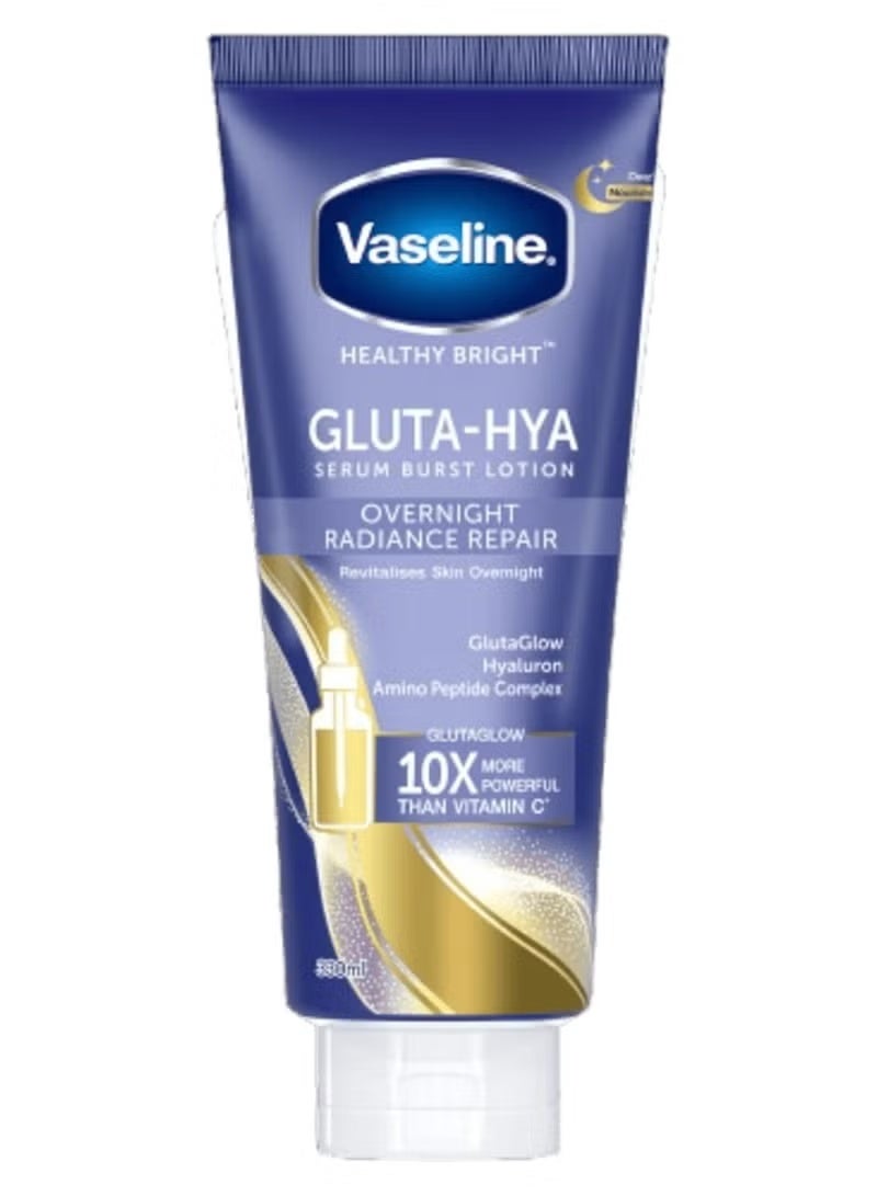 Vaseline Gluta-Hya Serum Burst Lotion 300ml – Overnight Radiance Repair, Deep Nourishment & Skin Revitalization with GlutaGlow & Hyaluron