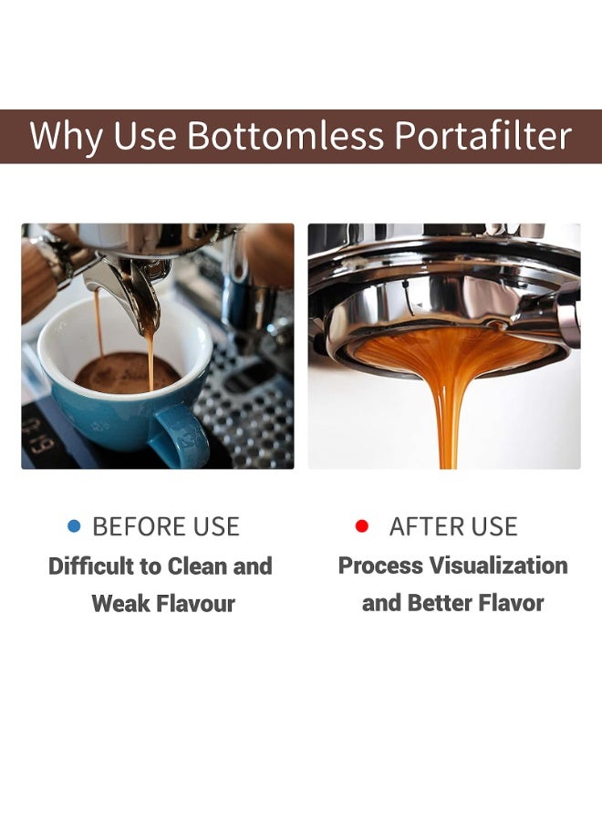 51mm Bottomless Portafilter Compatible for CASABREWS Espresso Machine CM5418, 3700Essential, Mr. Coffee Espresso and Cappuccino Machine, Wirsh Espresso Maker, Stainless Steel Filter Holder and Filter - Image 4