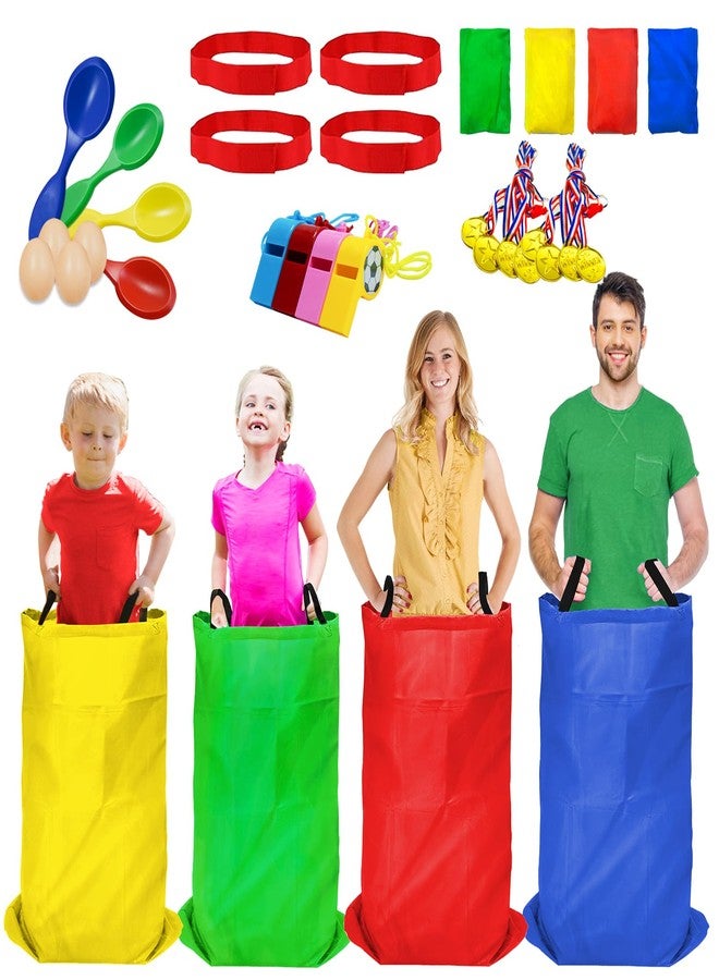 TITGIPE Potato Sack Race Bags - 32PCS Outdoor Games Sack Race Bags for Adults and Kids,3 Legged Race Bands,Egg Spoon Relay Race,Bean Bag Toss,Party Games for Kids,Field Day Games for Adults - Image 1