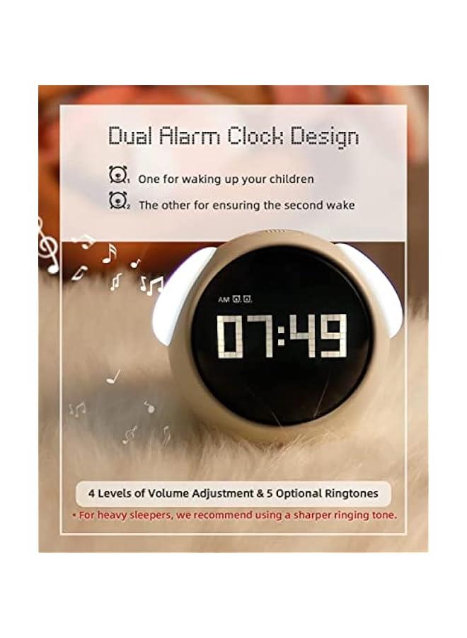 MIXDE Children's Dual Alarm Clock with Adjustable Night Light, Voice Activation, Temperature Detection - Ideal for Toddlers, Kids, Students - Perfect Gift for Boys u0026 Girls  - Image 1