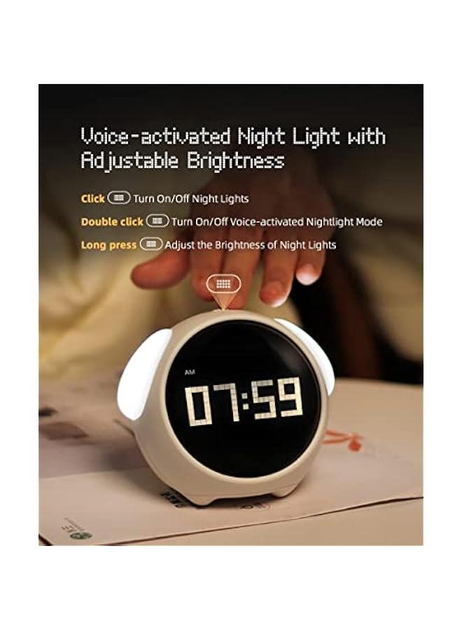 MIXDE Children's Dual Alarm Clock with Adjustable Night Light, Voice Activation, Temperature Detection - Ideal for Toddlers, Kids, Students - Perfect Gift for Boys u0026 Girls  - Image 4