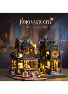 Flever Dollhouse Miniature Diy House Kit Creative Room With Furniture For Romantic Artwork Gift (Holo Magic City)  - Image 3
