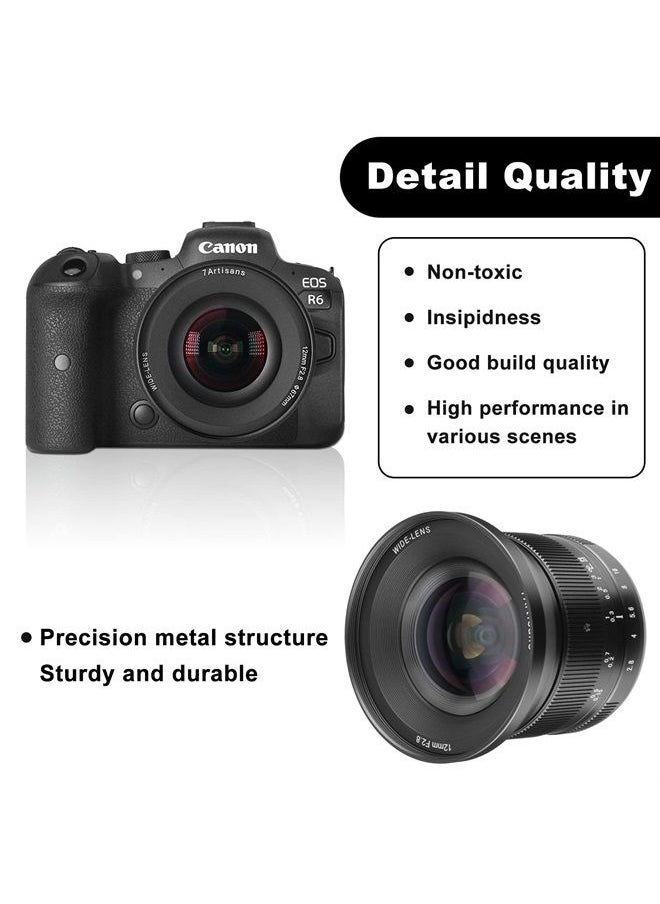7artisans - 7 Artisans 12mm F2.8 Mark Ⅱ Ultra Wide Angle APS-C Manual Focus Prime Lens Compatible for Canon RF Mount Mirrorless Cameras EOS R/EOS R3/EOS RP/EOS R5/EOS R6 - Image 1