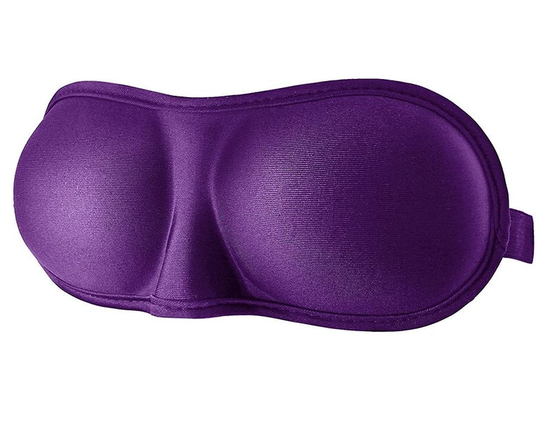 Hiver 100% Mulberry Silk Eye Mask, Super Smooth Sleep Mask and Blind Fold Eye Shade (Purple) - Image 1