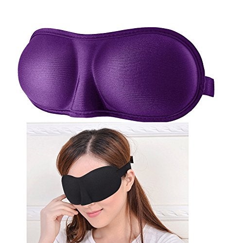 Hiver 100% Mulberry Silk Eye Mask, Super Smooth Sleep Mask and Blind Fold Eye Shade (Purple) - Image 3