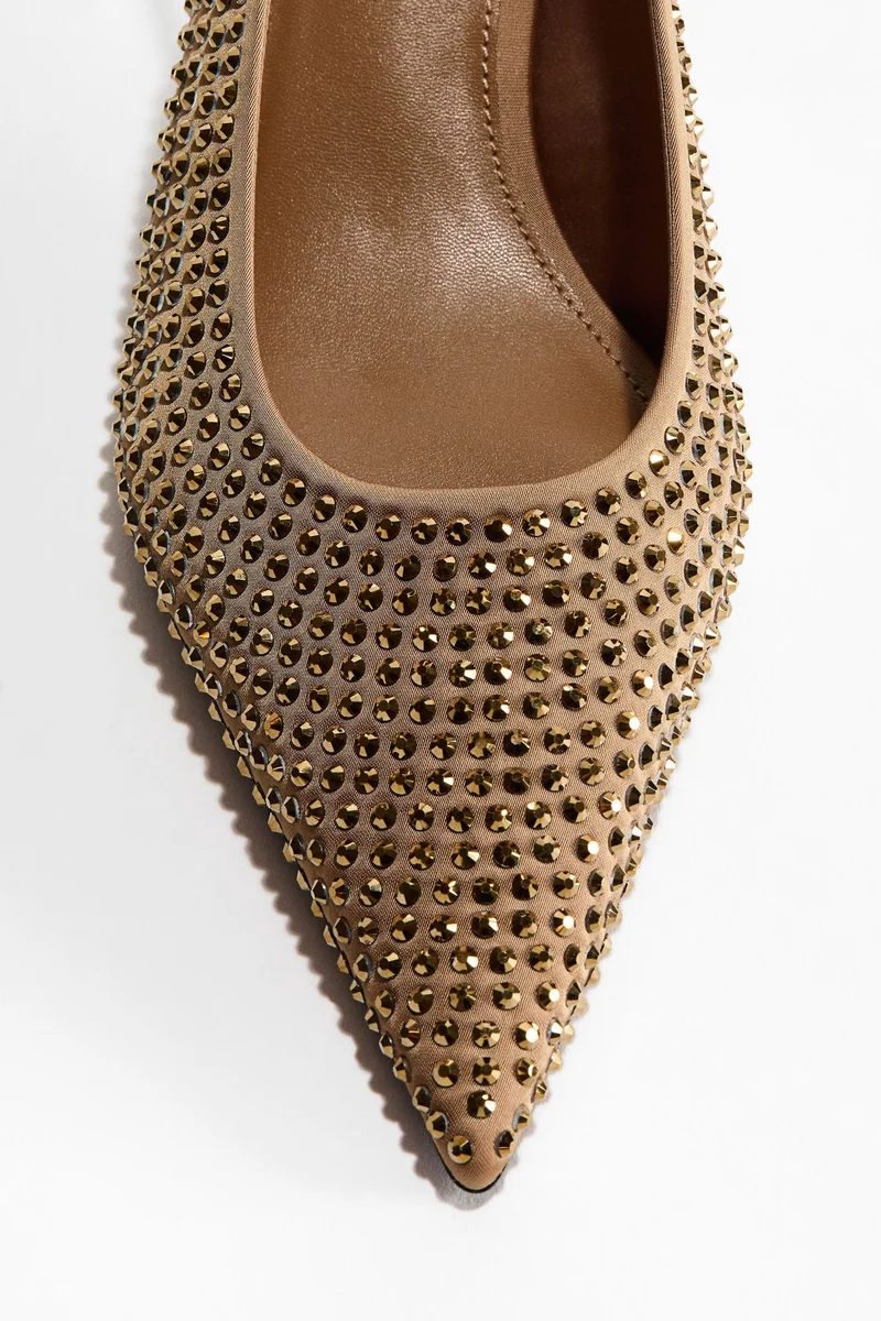 H&M Rhinestone-embellished slingback court shoes