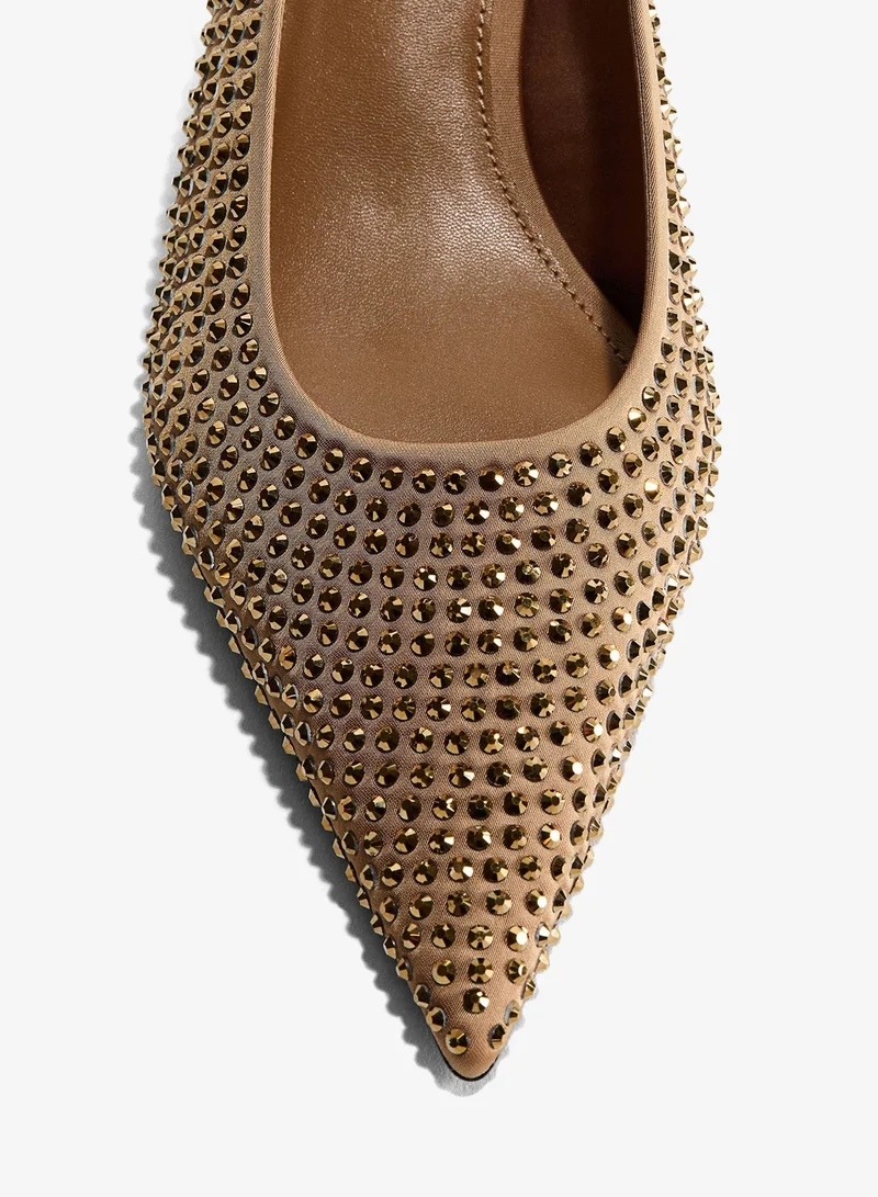 H&M Rhinestone-embellished slingback court shoes