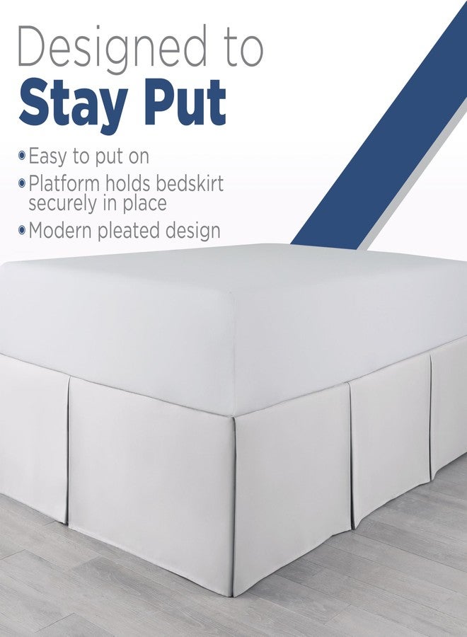 Martex King Size 21” Bed Skirt - Pleated Bed Skirt - Easy Fit Bed Skirts - Microfiber Bed Skirt - 21 Inch Drop - Hotel Quality Bedskirt - White - Image 5