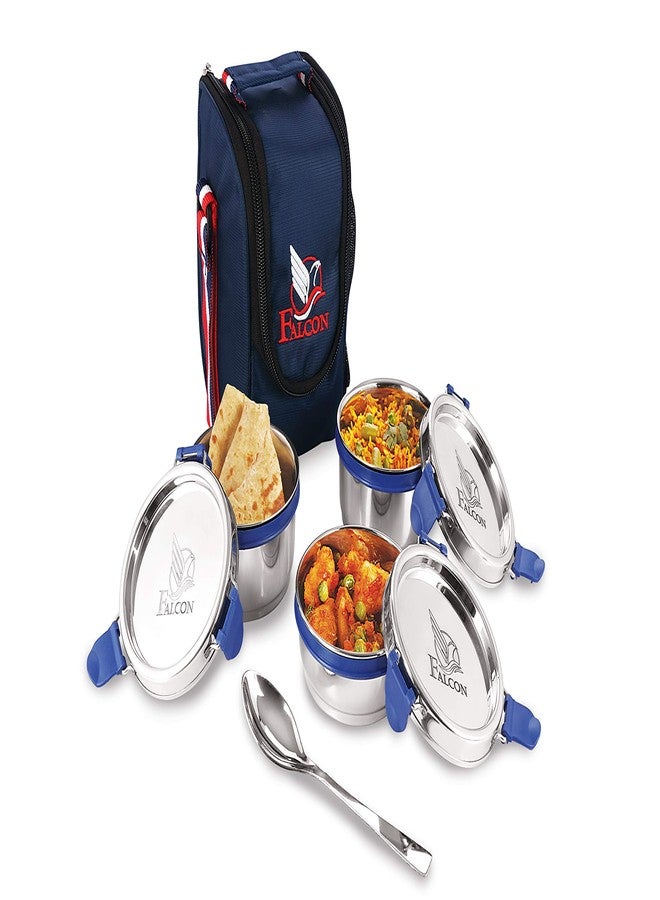 PDDFALCON Falcon Eco Nxt Stainless Steel Tiffin with Bag, Pack of 3-300ml - Image 1