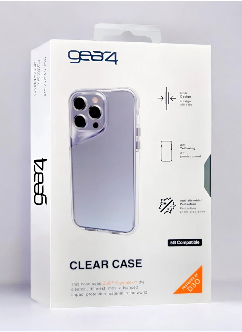 Gear4 - iPhone 14 Pro, Shockproof Case, Anti-Scratch Protective Cover, Made of High Quality TPU - Clear - Image 1