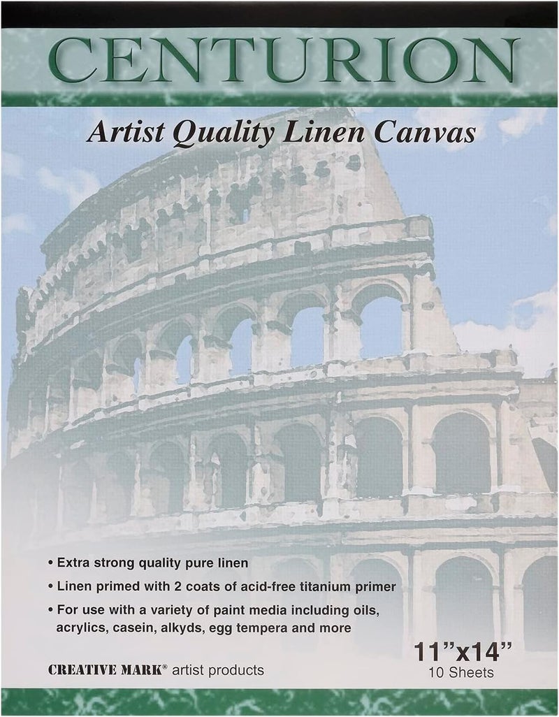 Centurion Artist Professional Linen Canvas Paper Pad for Painting, 10 Sheets 11" x 14" - Image 1